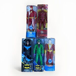 LOT OF x5 Spin Master Brand New FIGURINE DC  Nightwing, Shazam, Flash, Riddler